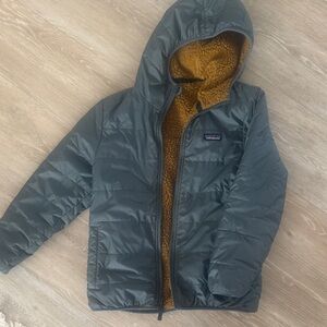 Patagonia blue/green Jacket with Mustard Lining